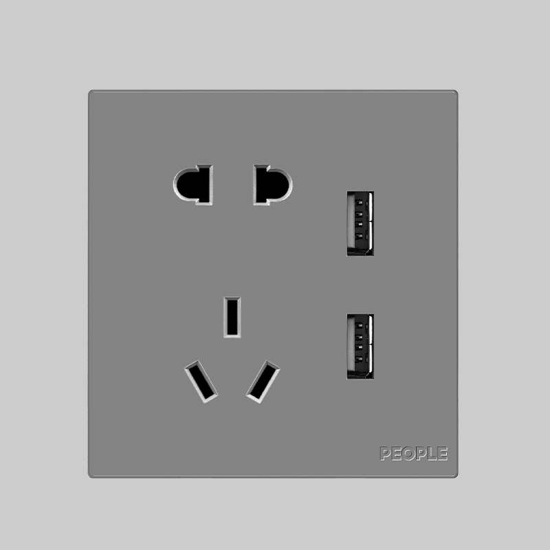 人民電器五孔帶?位USB插座(R86H6) 