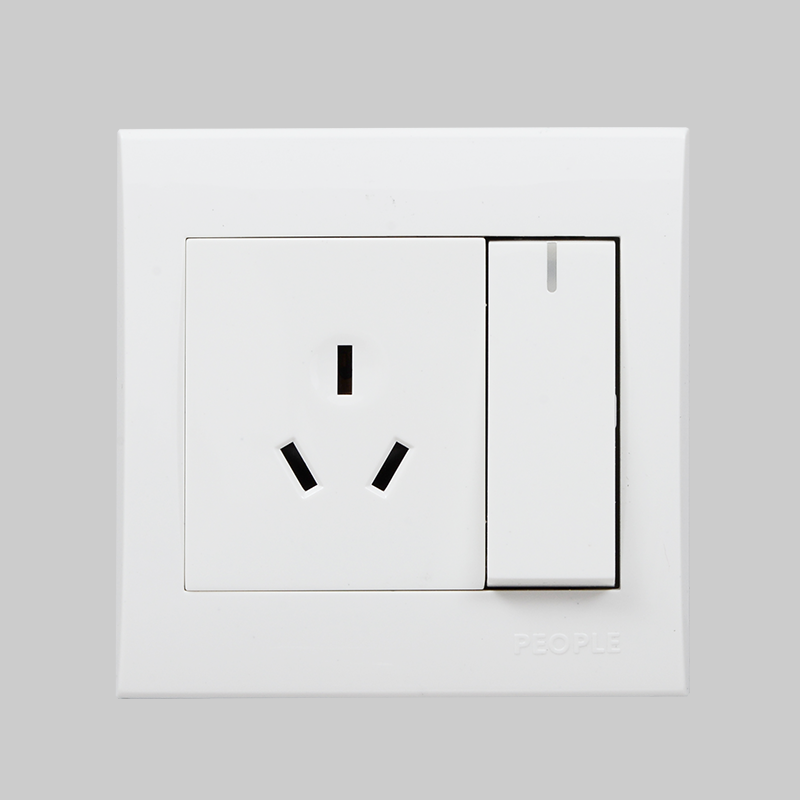 人民電器，人民電器集團，人民電器集團有限公司，中國人民電器，一聯(lián)開關帶16A三極插座(R86N)