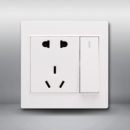 人民電器，人民電器集團，人民電器集團有限公司，中國人民電器，一聯(lián)帶五孔插座(R86H)
